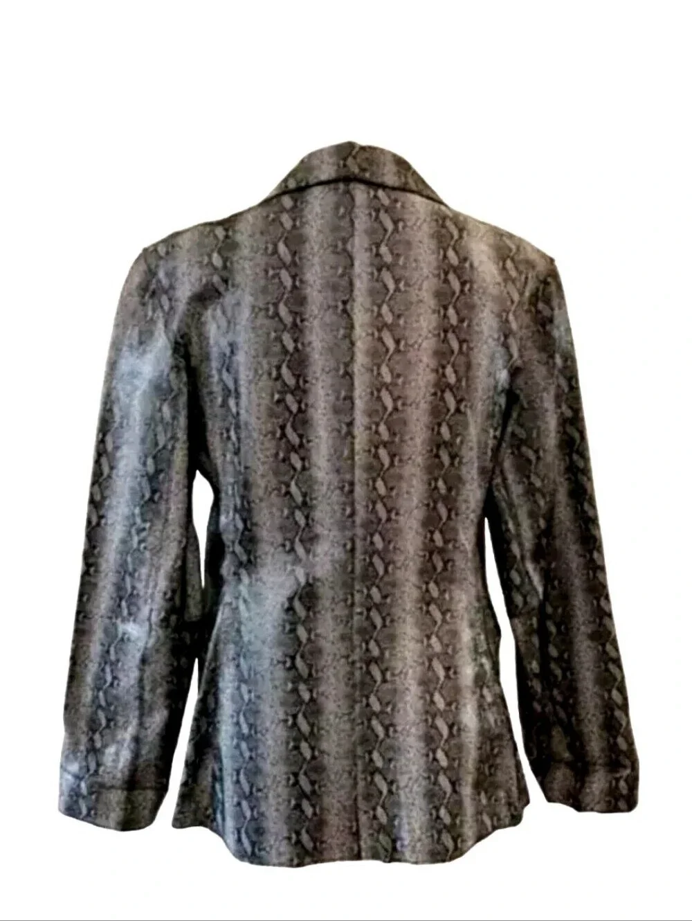NEIMAN MARCUS Reversible Leather Jacket NWT! Sz M Matte Black Shiny Snakeskin